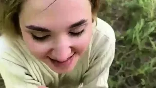 Hot slut swallow load of cum after hard outdoor pounding liv