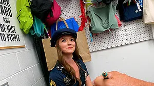 Hardcore fucking in the office with small tits thief Mira Monroe