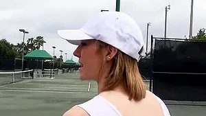 Closeup video of skinny Ella getting fucked after playing tennis