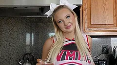 Blonde cheerleader Paisley Porter craves for a delicious cock