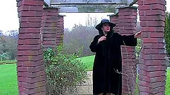 Sexy babe Danica Collins loves rubbing her pussy in the backyard