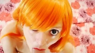 POV of hot cosplay girl sucking dick