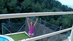 Smoking hot babe Amy Wild loves sucking two cocks at the same time