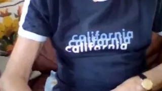 Skinny Sexy Grandpa Strokes on Webcam