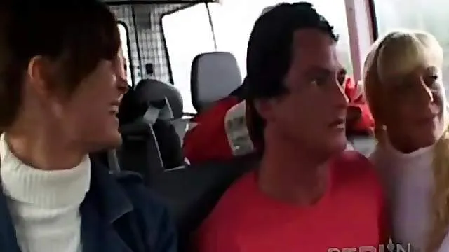 Sweater babes with sexy tits fucked in public