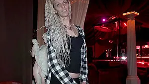 Smooth fucking in a strip club with skinny blonde Lilie Blue