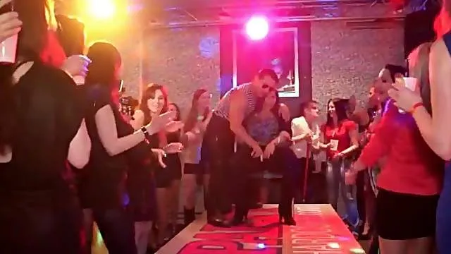 Male stripper dances and fucks hot party sluts