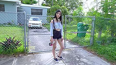 Quickie fucking in the van with small tits amateur Sadie Blake