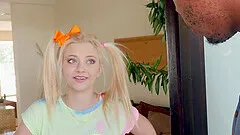 Rough interracial sex with choking for cute teen Riley Star