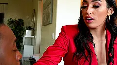 Interracial fucking with big butt pornstar Vanessa Sky on the sofa