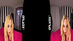 Homemade amateur VR porn video with a blonde girl riding in reverse