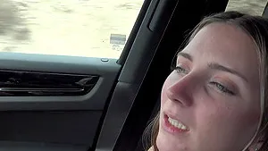Naughty Macy Meadows gets picked up and fucked in the car. POV