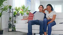 FFM interracial threesome with Emily Addison and Lala Ivey