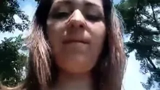 Brunette Amateur Flashes Her Titties In Public