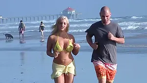 Dayna Vendetta sexy blonde with a fat ass in a bikini, and ends up horny from a day at the beach with Ralph Long.