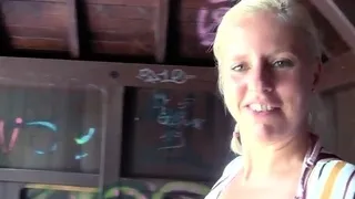 German amateur GF public fucked outdoor