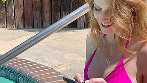 Messy facial ending for beautiful Ashley Lane after giving head