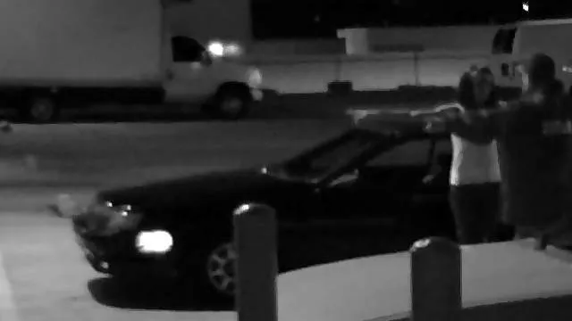 Parking lot blowjob on the hood of his car