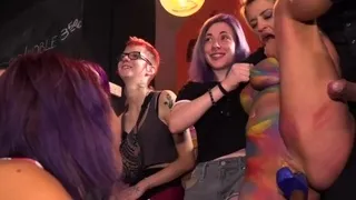 Curvy blonde disgraced in rowdy public bar