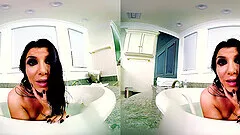 Homemade VR porn video with a big tits MILF riding in the jacuzzi