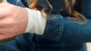 Brunette Flashing Her Titties And Pussy Outdoors In Public