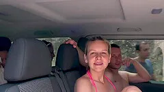 Hot ass blondie Bianca Ferrero gets fucked hard in the car
