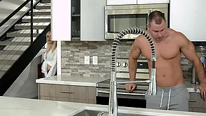 April Love enjoys while getting fucked hard in the kitchen