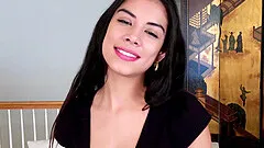 Small boobs Latina Lily Rain moans while masturbating with fingers