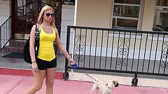 Cute babe Coco Blue wants nothing more than to suck a cock in a car