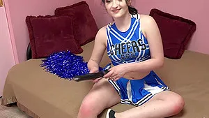 Slutty cheerleader Valley Vale makes a dick disappear in her cunt