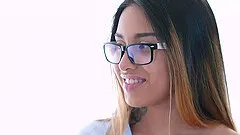 Incredible fucking with irresistible teen Roxy Lips with glasses