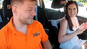 Hardcore fucking in the car with amateur brunette Little Eliss