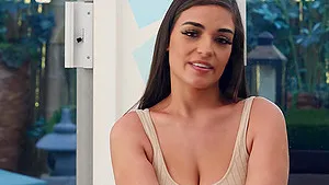 Pretty brunette Armani takes off her dress to fuck a casting agent