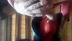 Homemade video of a masked girlfriend choking on a large dick