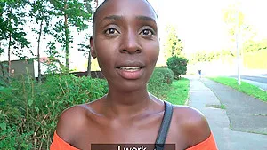 Hardcore outdoors interracial fucking in POV with skinny Zaawaadi