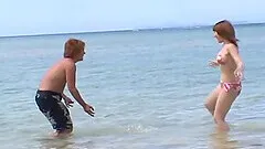 Quickie fucking on the public beach with tasty girl Kyoko Fukuzawa