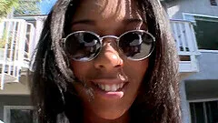 Oiled up babe Megan Vaughn loves playing with a big stiff cock