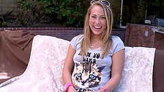 POV video of dirty Carter Cruise giving head while anal toying