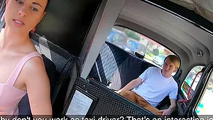 Skinny man with a hard dick fucks female taxi driver Billie Star