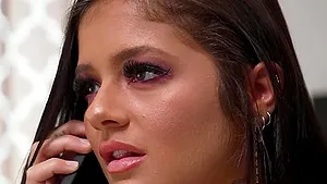 Facial ending for tattoed sex bomb Apollo Banks after wild fucking