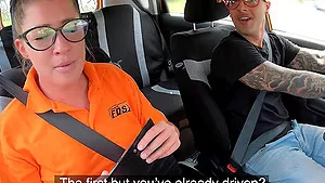 Smooth fucking in the car with kiny driving instructor Elisa Tiger