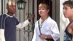 Spanish blonde teen at homemade anal gangbang