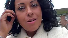 Busty cutie Danica Collins enjoys teasing with her boobs in public