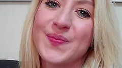 Blonde Lauren Cox loves nothing more than sucking on a big dick
