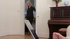 Blonde darling Chessie Kay fucked between legs and gets a cumshot