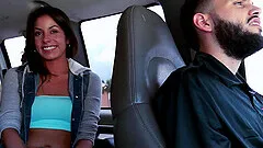 Amazing babe Bethany loves stripping teasing a dude in the car