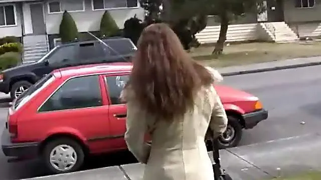 Couple fools around in the park