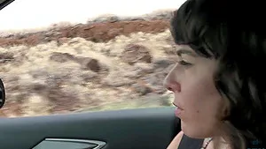 Vera King having fun while being nicely pleasured in the car