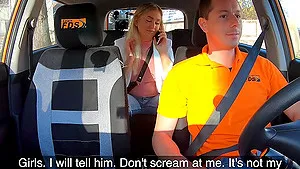 Quickie fucking in the car with natural tits blonde Cayla Lyons