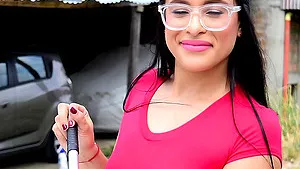 Horny brunette chick has fun with another babe while washing a car